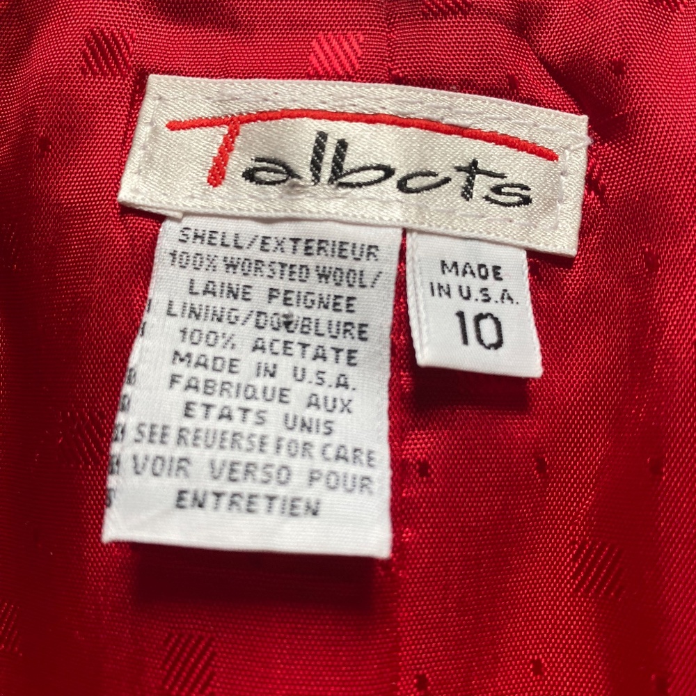 Talbots Red 100% Pure Wool Blazer. - Picture 2 of 6